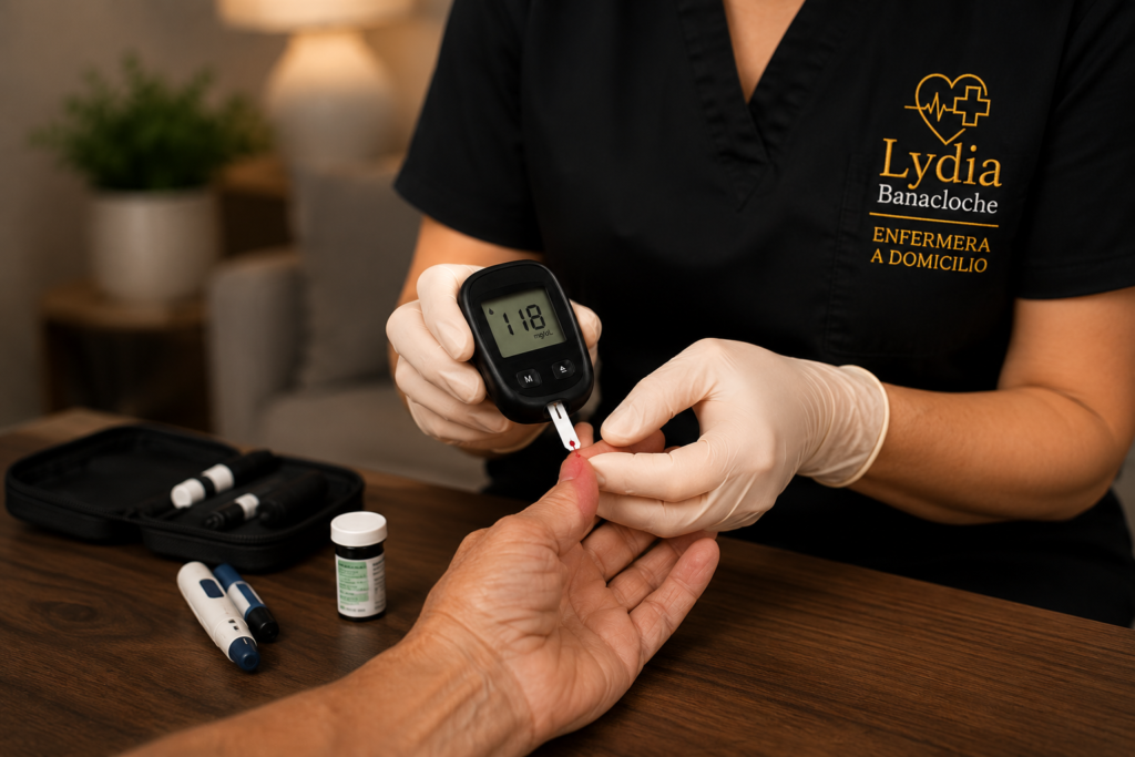 Detalle de control de glucemia en domicilio