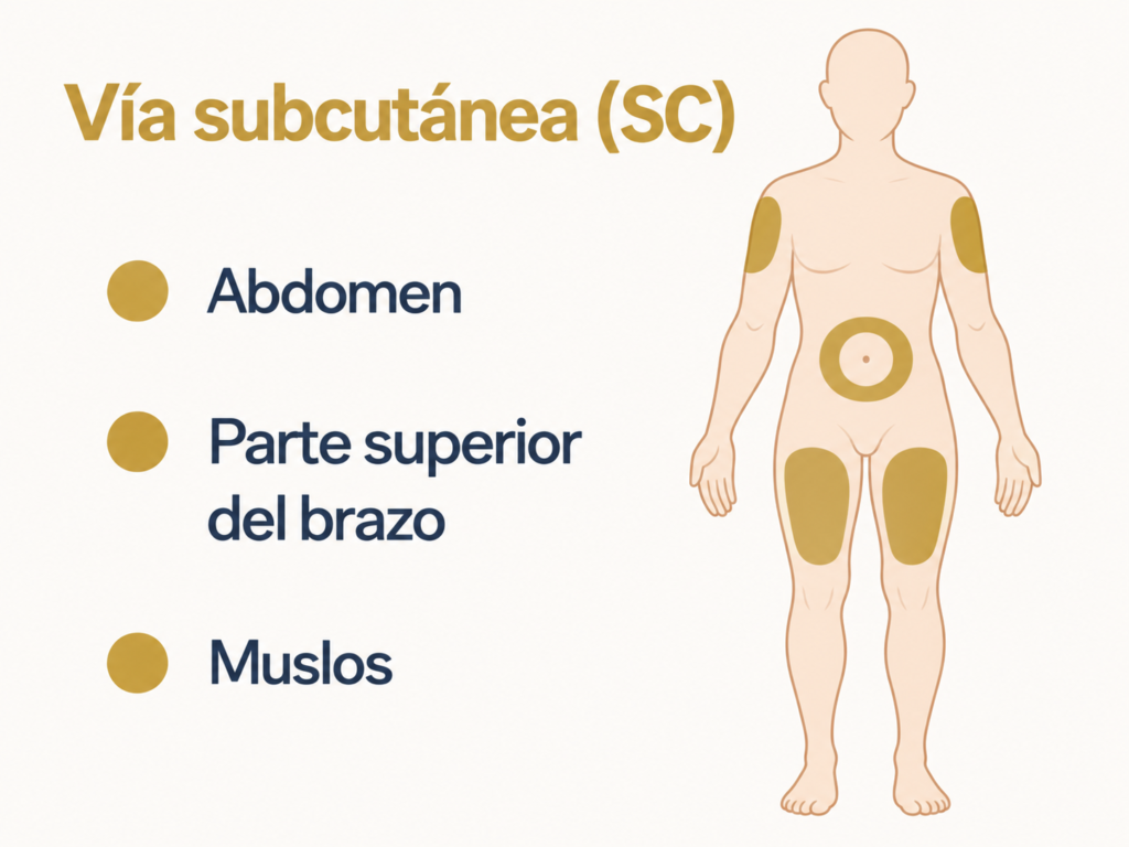 zonas inyección subcutánea